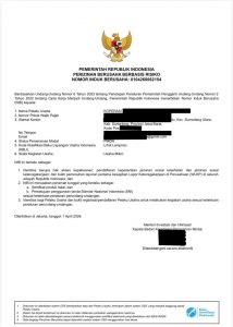 contoh nib koperasi oss rba terbaru