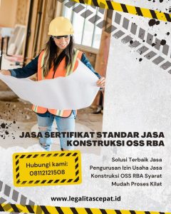 Jasa sertifikat standar jasa konstruksi OSS RBA Terverifikasi